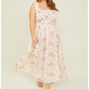 Floral Pink Maxi Dress